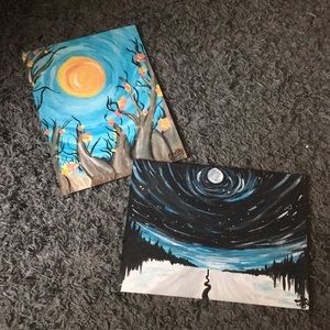 Hand painted canvas paper bundle